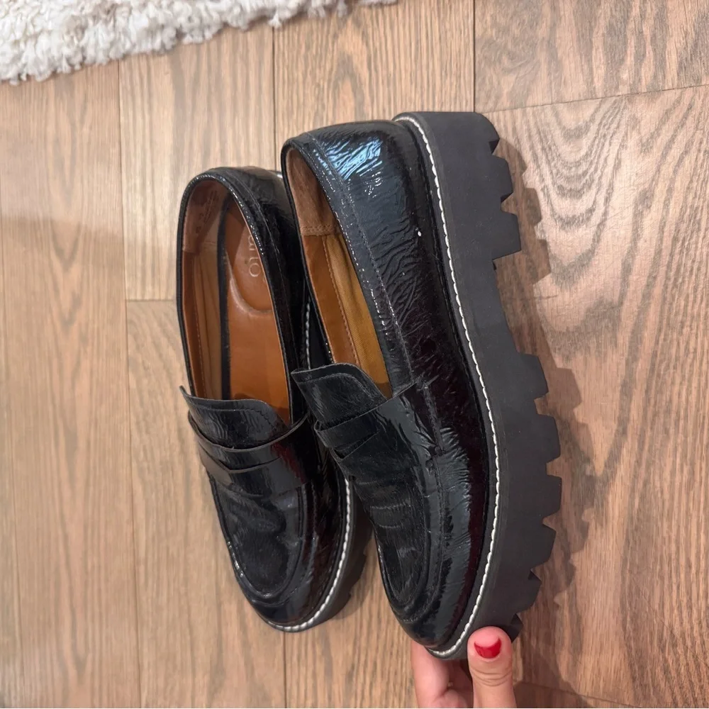 Franco Sarto Glossy Black Loafers